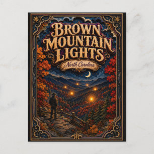 Cartão Postal Luzes da Montanha Brown Carolina do Norte Lenda Po