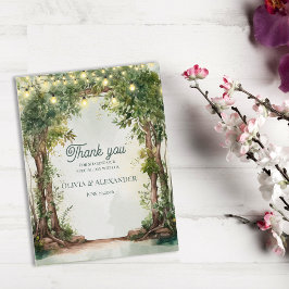 Cartão Postal Luzes de Corda de Jardim Encantado Obrigado Casame