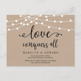 Cartão Postal Luzes de cordas, amor conquista todos os casamento