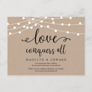 Cartão Postal Luzes de cordas, amor conquista todos os casamento