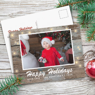 Cartão Postal Luzes de madeira rústica do país Foto