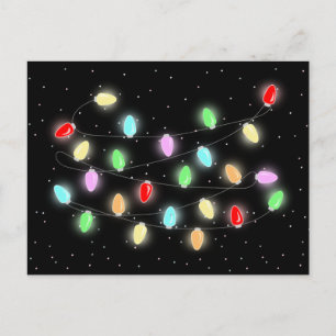 Cartão Postal Luzes de Natal coloridas