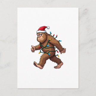 Cartão Postal Luzes de Natal do Papai Noel Pé Grande Árvore de N