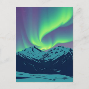 Cartão Postal Luzes de Norte retrorreflectoras Aurora Borealis M