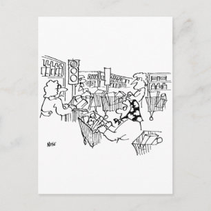 Cartão Postal Luzes de tráfego de controle de tráfego em um supe