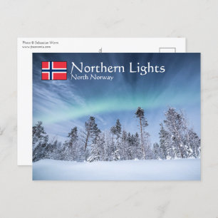 Cartão Postal Luzes do norte ao norte da Noruega