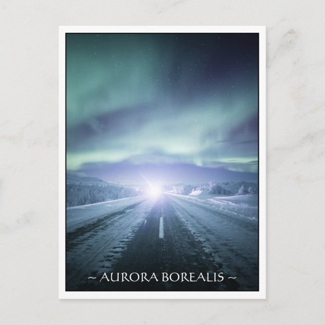 Cartão Postal Luzes do norte na Finlândia (Frente)