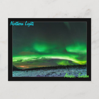 Cartão Postal Luzes do norte na Suecia de Abisko