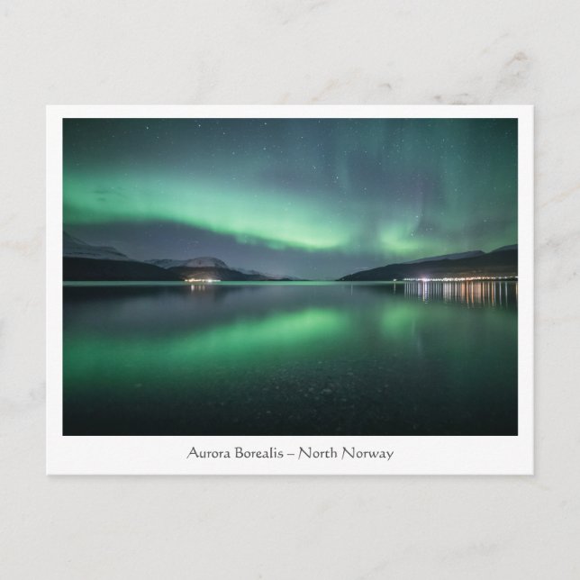 Cartão Postal Luzes do Norte Noruega (Frente)