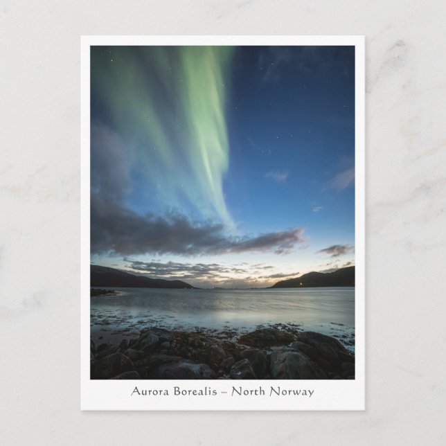 Cartão Postal Luzes do Norte Noruega (Frente)