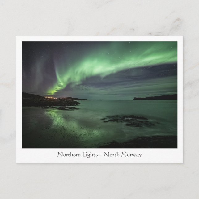 Cartão Postal Luzes do Norte Noruega (Frente)