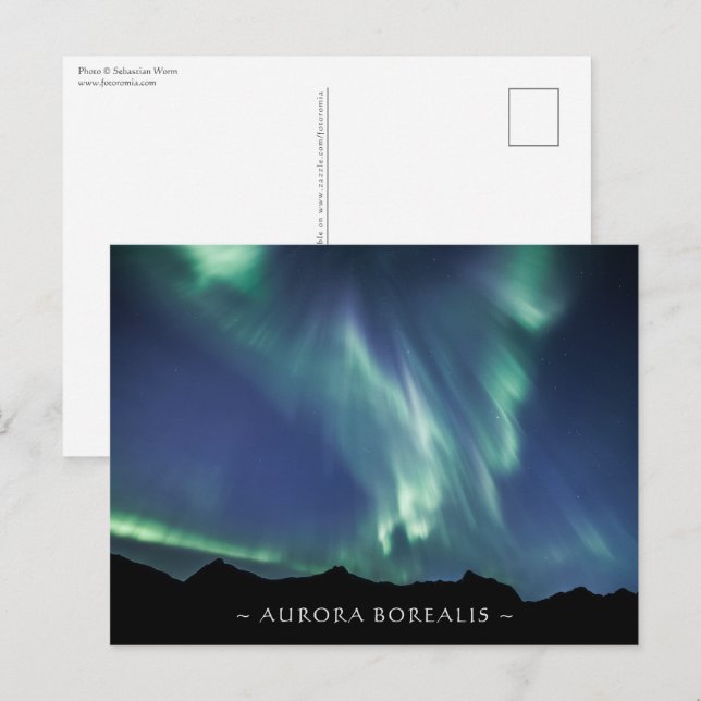 Cartão Postal Luzes do Norte Noruega (Frente/Verso)