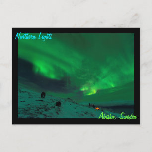 Cartão Postal Luzes do norte sobre a Suecia de Abisko