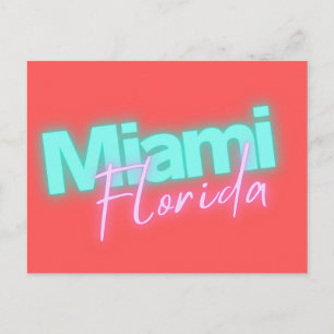 Cartão Postal Luzes Modernas de Miami Neon