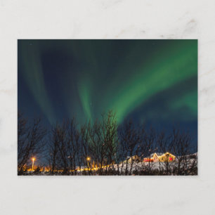 Cartão Postal Luzes nortes - Aurora Borealis Islândia