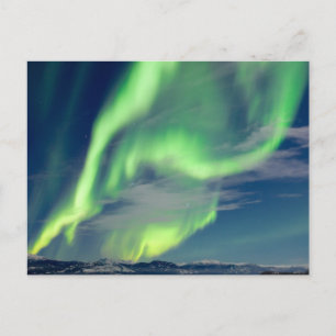 Cartão Postal Luzes Nortes espetaculares Aurora borealis
