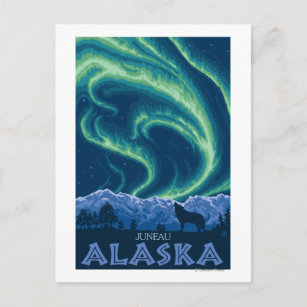 Cartão Postal Luzes nortes - Juneau, Alasca