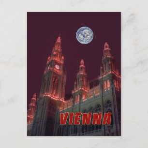 Cartão Postal Luzes noturnas de Viena
