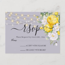 Cartão Postal Luzes rústicas Floral Amarelo RSVP