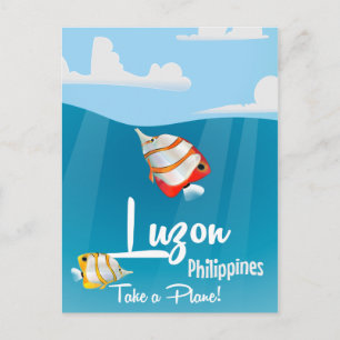 Cartão Postal Luzon, filipinas, poster de viagens de desenho ani