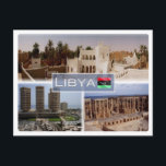 Cartão Postal LY Líbia -<br><div class="desc">Viagens e PostCard Aqui está a memória do seu feriado na Líbia. Esta imagem contém uma representação dos seguintes lugares: Ghadames - El Emad Tower - Tripoli - Leptis Magna. Imprima amigos e família com lembranças únicas da grande viagem. Tente-nos.</div>