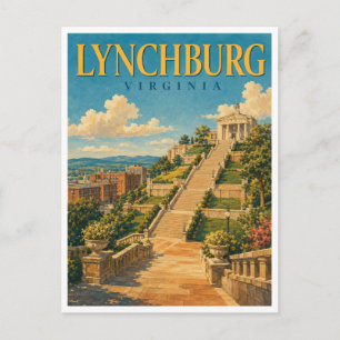 Cartão Postal Lynchburg Virgínia Monument Terrace GeoSaga