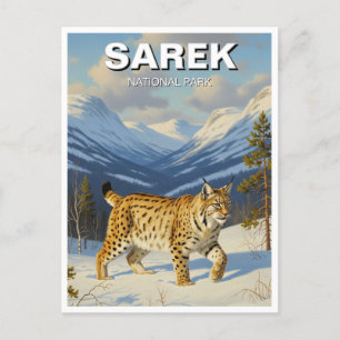 Cartão Postal Lynx na Viagem do Parque Nacional de Sarek