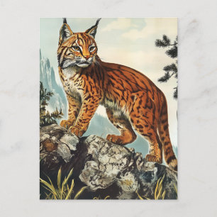 Cartão Postal Lynx Vintage