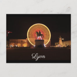 Cartão Postal Lyon Bellecour nuit