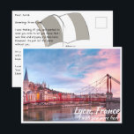Cartão Postal Lyon França com Bridge Postcard<br><div class="desc">Quando você está querendo compartilhar suas experiências, enviar um cartão postal a um amigo ou amado é um gesto doce. Embora as mídias sociais tenham facilitado muito o compartilhamento digital de suas aventuras, você ainda pode abraçar o encanto clássico de um simples cartão-postal. No entanto, tornámo-lo ainda mais personalizado. Em...</div>