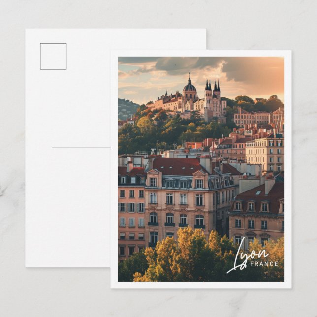Cartão Postal Lyon France Art viagem famoso (Frente/Verso)