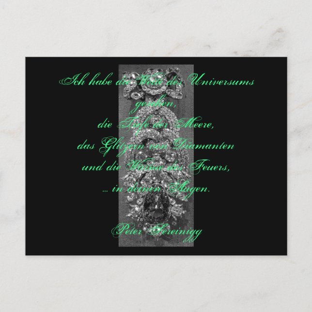 Cartão Postal Lyrik Gedicht Liebe – Dresdner Grüner Diamant (Frente)