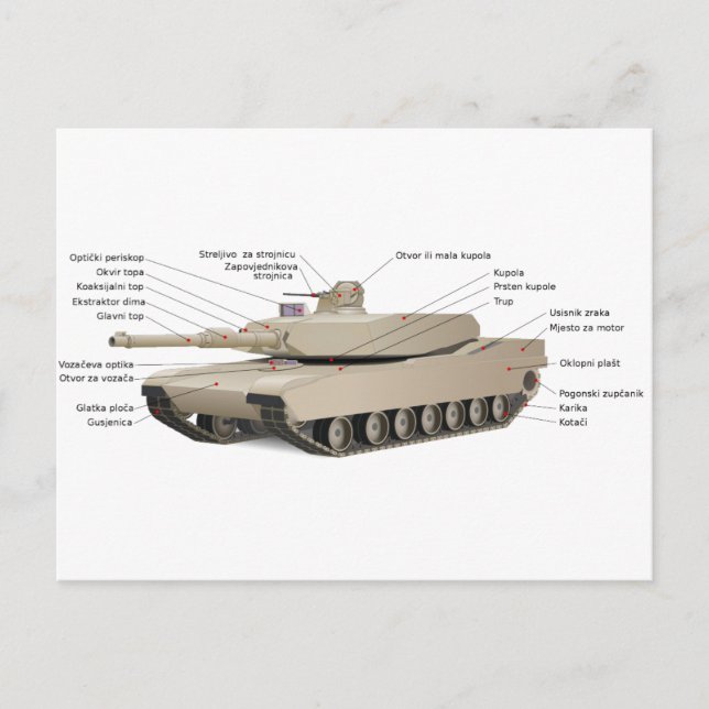 Cartão Postal M1 Tanque de Abrams (Frente)