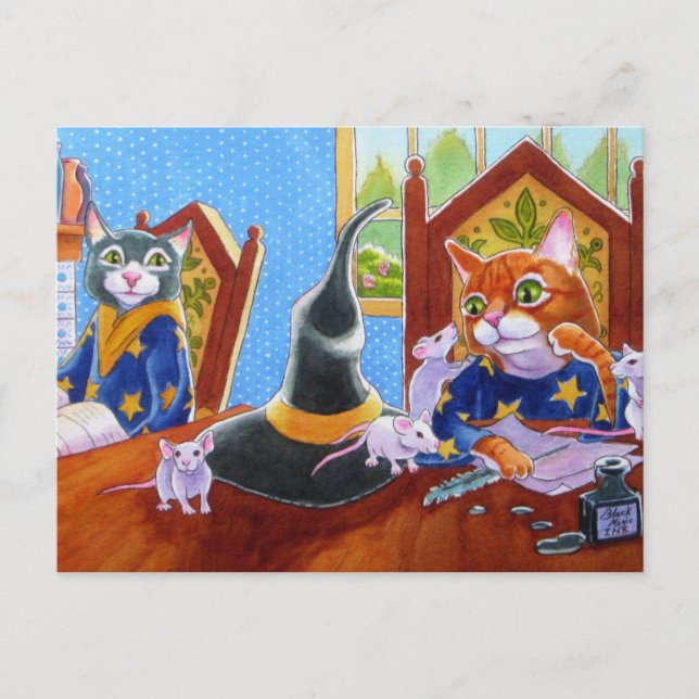 Cartão Postal M é para Gatos Mágicos (Frente)