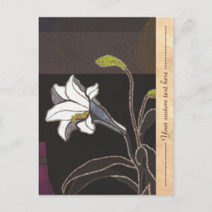 Cartão Postal Mabuchi Toru Lily ukiyo-e vintage belas artes