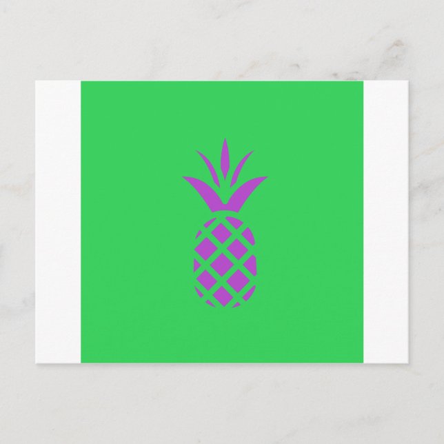 Cartão Postal Maçã de pinheiro roxo em verde. (Frente)