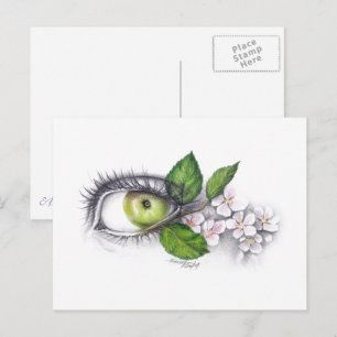 Cartão Postal Maçã do meu Olho Arte de desenho surreal