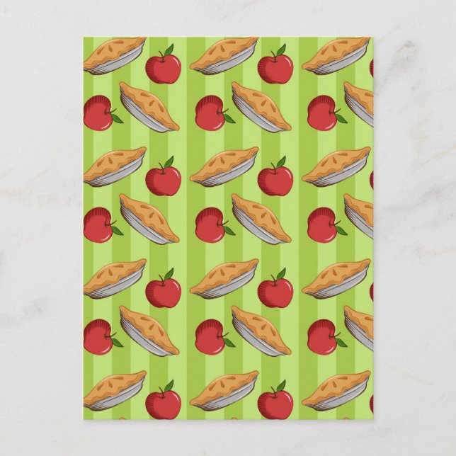 Cartão Postal Maçã e padrão de torta (Frente)