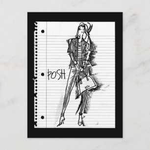 Cartão Postal Maçã Selvagem Poh - Edgy Vintage Sketch