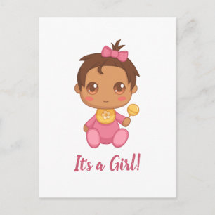 Cartão Postal Macacão Rosa Menina Bebê