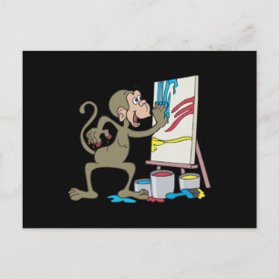 Cartão Postal macaco-artista