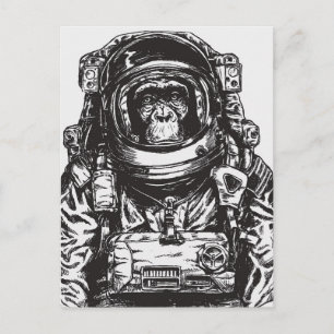 Cartão Postal Macaco Astronauta