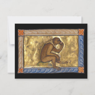 Cartão Postal Macaco Bestiário Medieval c. 1270