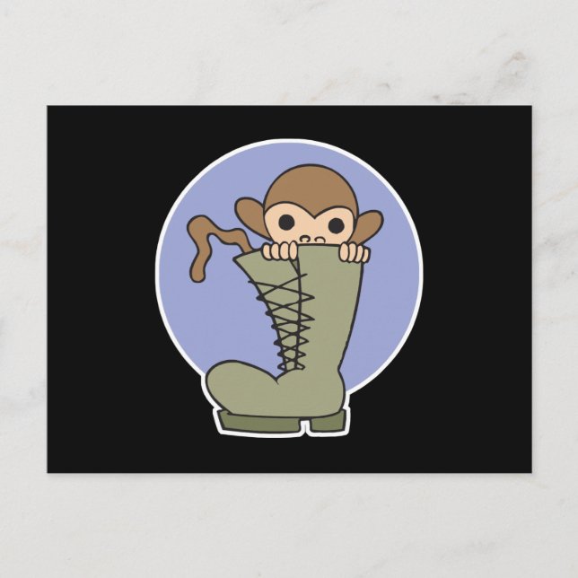 Cartão Postal macaco bobo de bota (Frente)