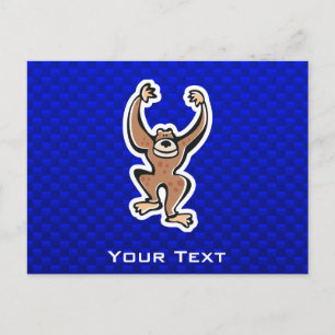 Cartão Postal Macaco Cinto; Azul