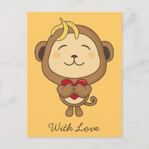 Cartão Postal Macaco com amor Cartão-postal