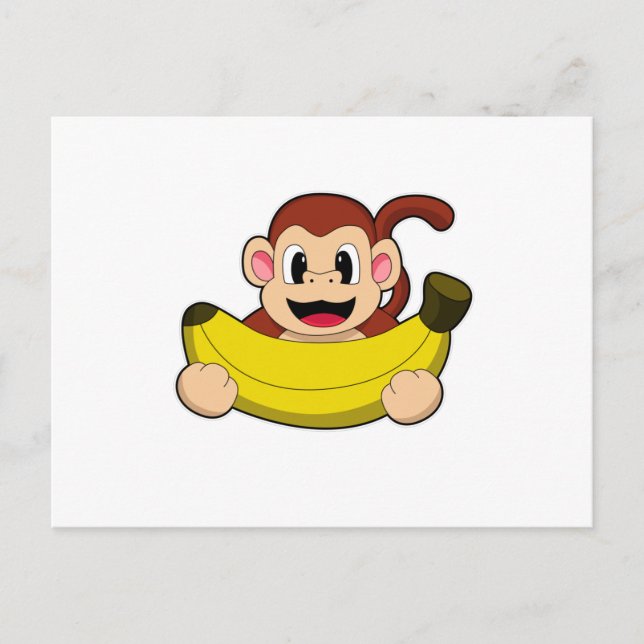 Cartão Postal Macaco com Banana (Frente)