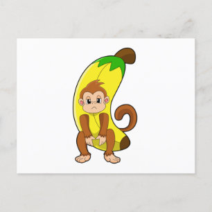 Cartão Postal Macaco com Banana