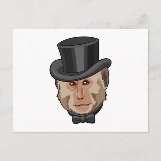 Cartão Postal Macaco com Cilindro (Frente)