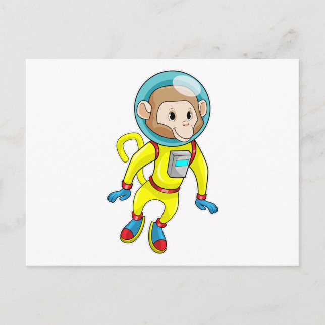 Cartão Postal Macaco como Astronauta (Frente)